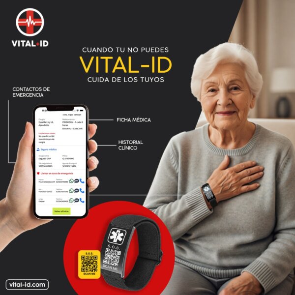 Adulto Mayor Abuelita Brazalete Vital+ID