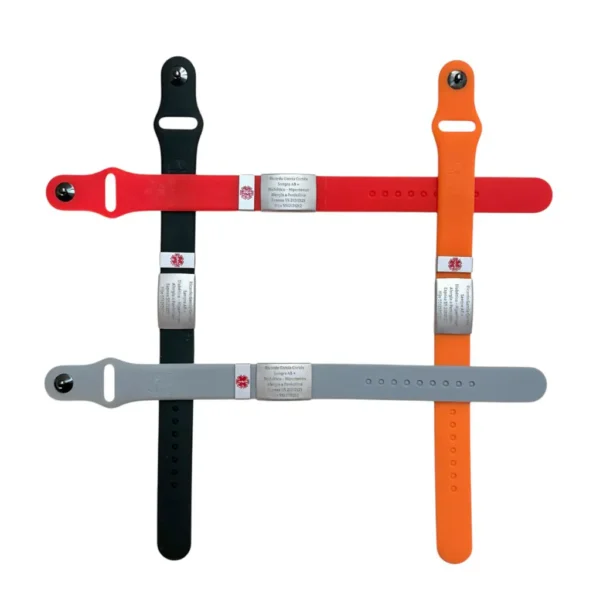 Brazalete identificador con datos médicos de rescate