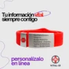 Brazalete personalizable con datos de emergencia Brazalete personalizable con datos de emergencia