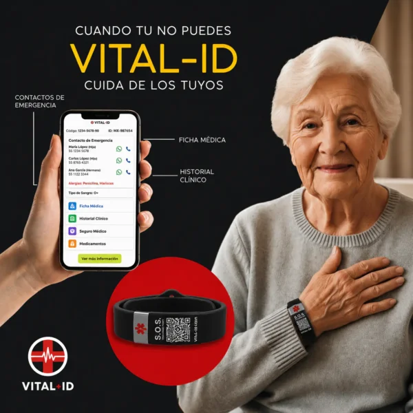 Brazalete Vital ID QR Sport con ficha médica asociada Brazalete Vital ID QR Sport con ficha médica asociada