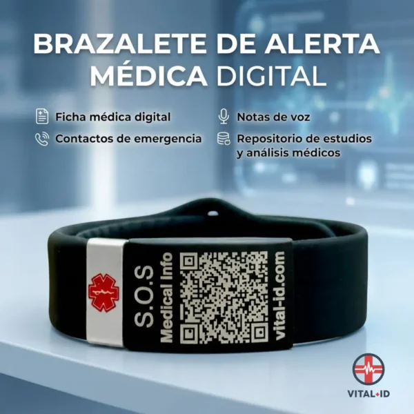 Brazalete Vital ID QR Sport con ficha médica asociada Brazalete Vital ID QR Sport con ficha médica asociada